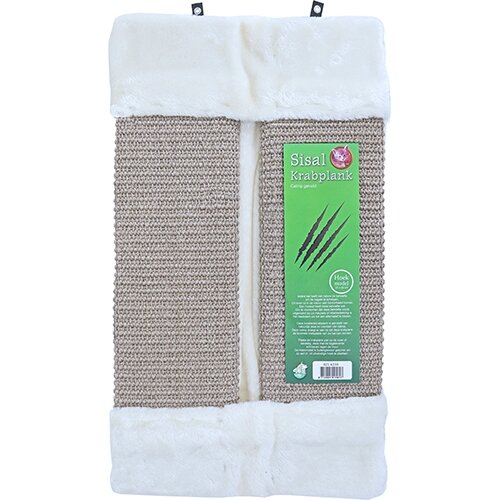 Boon Krabplank Sisal met Catnip - Hoekmodel 23x52 cm - Beige/Wit