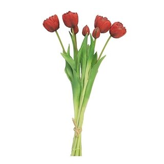 Kunst Bosje Tulpen  Double - Rood