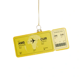 Yup Kerstornament Boardingpass Amsterdam - Curaçao - afbeelding 1