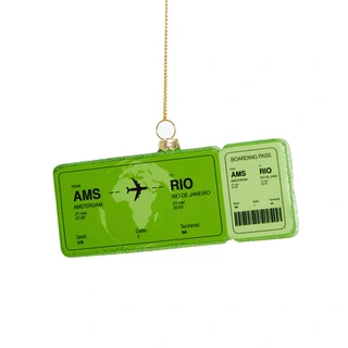 Kerstornament Boardingpass Amsterdam - Rio | De Boet
