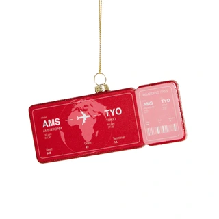 Yup Kerstornament Boardingpass Amsterdam - Tokio - afbeelding 1