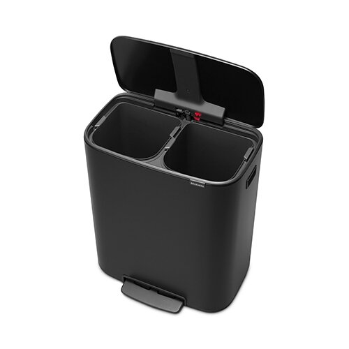 Brabantia Bo Pedaalemmer 2 x 30 liter - Matt Black - afbeelding 3