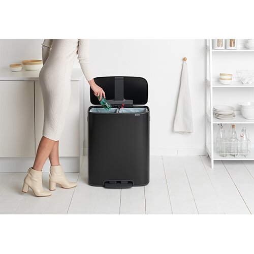 Vriendelijkheid genetisch auteur Brabantia Bo Pedaalemmer 2 x 30 liter - Matt Black | De Boet