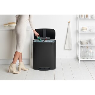 Brabantia Bo Pedaalemmer 2 x 30 liter - Matt Black - afbeelding 6