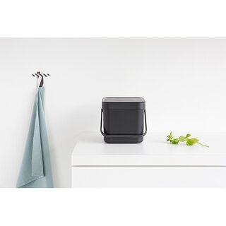 Brabantia Sort & Go Afvalemmer 6 liter - Grey - afbeelding 4