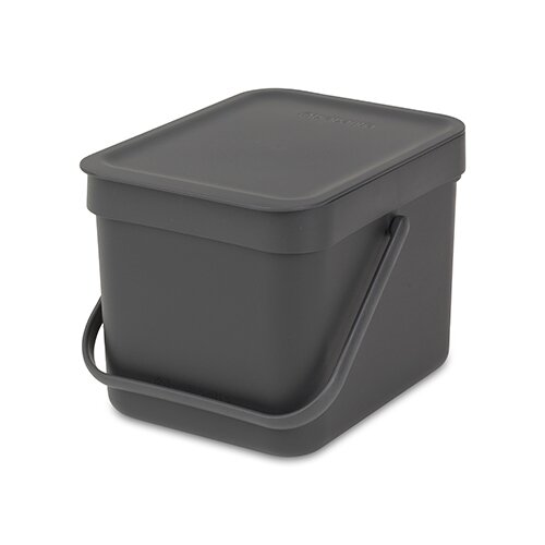Brabantia Sort & Go Afvalemmer 6 liter - Grey - afbeelding 1