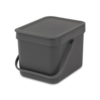 Brabantia Sort & Go Afvalemmer 6 liter - Grey - afbeelding 1