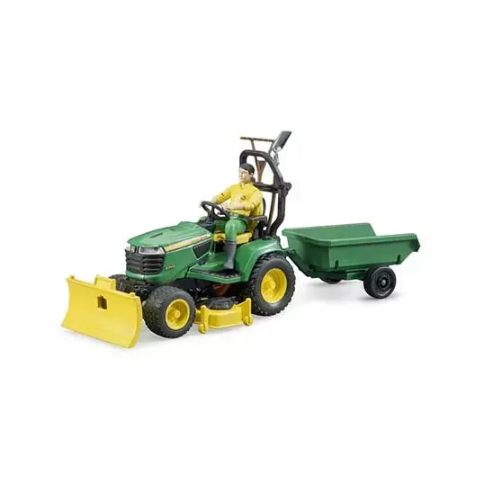 Bruder John Deere Zitmaaier met Aanhanger