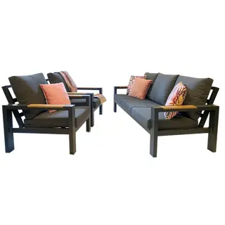 Buitengewoon Boet Benton Loungset 3 dlg. - Antraciet - afbeelding 4