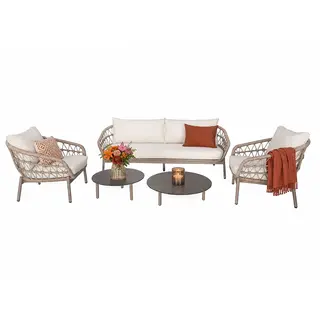 Buitengewoon Boet Kaprun Sofa Loungeset - Bruin/Wit - afbeelding 4
