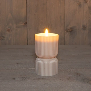 LED Kaars Buiten 3D Vlam Zand - Ø8x15 cm