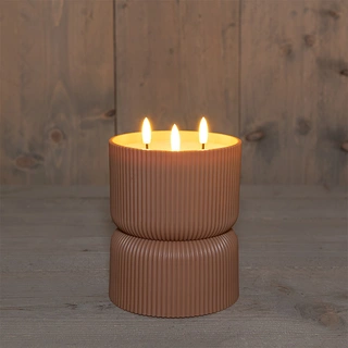 LED Kaars Buiten 3D Vlam Terra - Ø13x17,5 cm