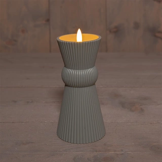 LED Kaars Buiten 3D Vlam Olijf - Ø8x17,5 cm
