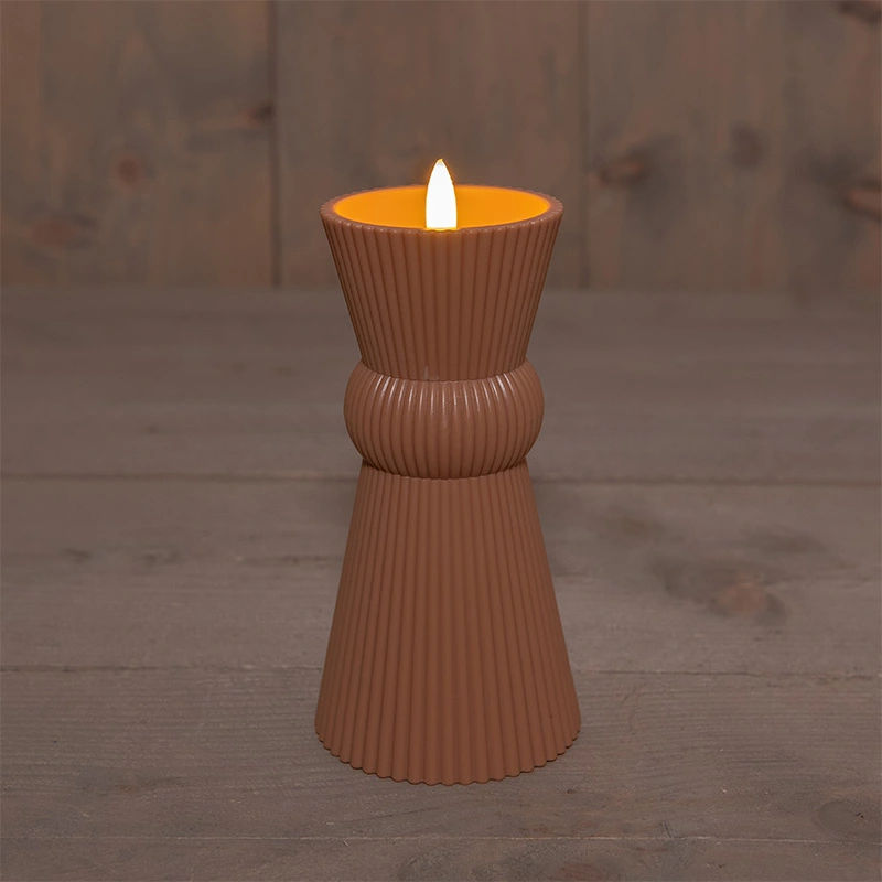 LED Kaars Buiten 3D Vlam Terra - Ø8x17,5 cm