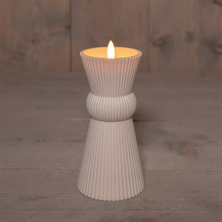 LED Kaars Buiten 3D Vlam Zand - Ø8x17,5 cm