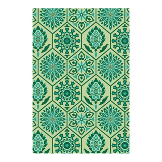 Blommie's Buitenkleed Groen/Blauw - 180x270 | De Boet