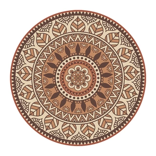 Blommie's Buitenkleed Bruin/Ivoor - Ø180 cm | De Boet