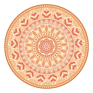 Blommie's Buitenkleed Koraal/Roze/Crème - Ø180 cm