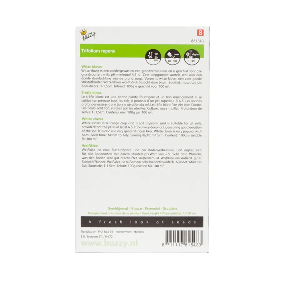 Buzzy® Groenbemester Witte Klaver - afbeelding 2