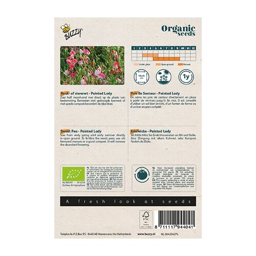 Buzzy® Organic Lathyrus, Reuk- of siererwt Painted Lady(BIO) - afbeelding 2