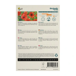Buzzy® Organic Papaver, Klaproos Rood (BIO) - afbeelding 2
