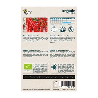 Buzzy® Organic Peper Cayenne long slim (BIO) - afbeelding 2