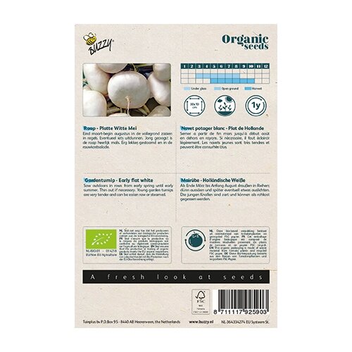 Buzzy® Organic Raap Platte Witte Mei (BIO) - afbeelding 2