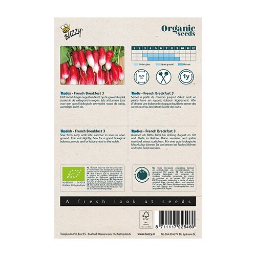 Buzzy® Organic Radijs French Breakfast 3 (BIO) - afbeelding 2