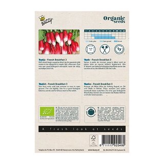 Buzzy® Organic Radijs French Breakfast 3 (BIO) - afbeelding 2