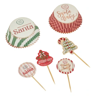 Kerst Cupcake Set Xmas Design - 48-delig - afbeelding 1