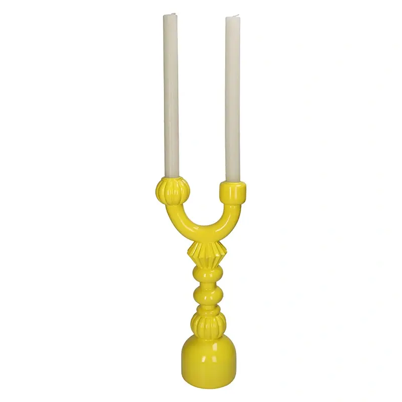 Kandelaar Stick Yellow 15x10x35 cm - afbeelding 2