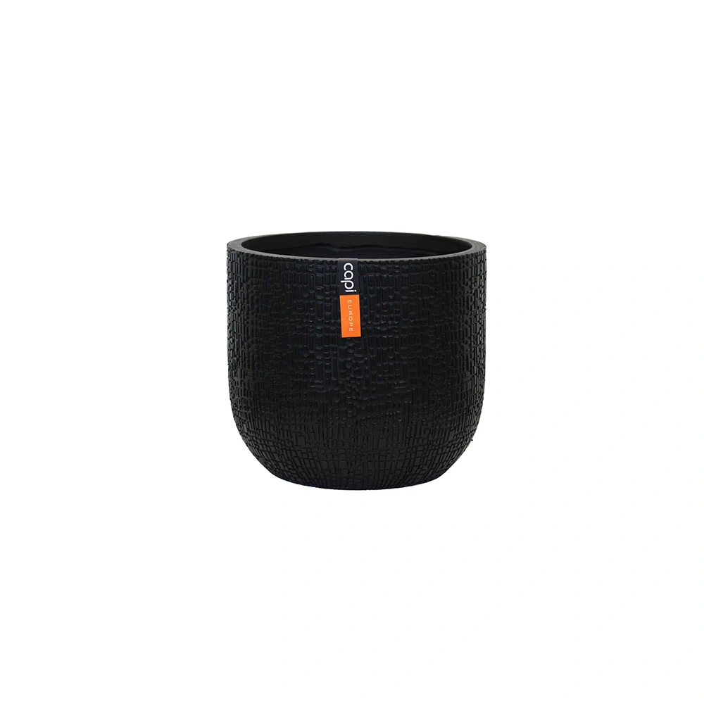 Pot Intérieur Capi Europe Groove Black & Gold – Boule 9x8 Cm, Finition Noire Et Or – Fait Main – BGVBL139