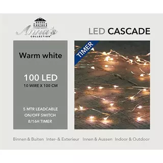 Cascade kerstverlichting 100 LED'S - Zilver - afbeelding 2