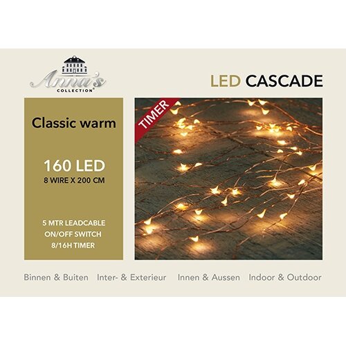 Cascade kerstverlichting 160 LED's - Koper - afbeelding 2