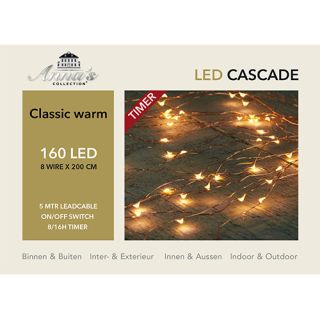 Cascade kerstverlichting 160 LED's - Koper - afbeelding 2