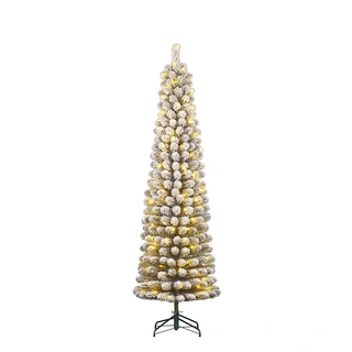Black Box Kunstkerstboom Charlton Pilar Frosted LED Groen - Ø56x215 cm