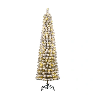Black Box Kunstkerstboom Charlton Pilar Frosted LED Groen - Ø58x230 cm