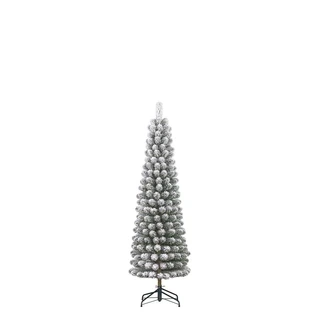 Kunstkerstboom Smal Charlton Pilar Frosted Groen - 155 cm
