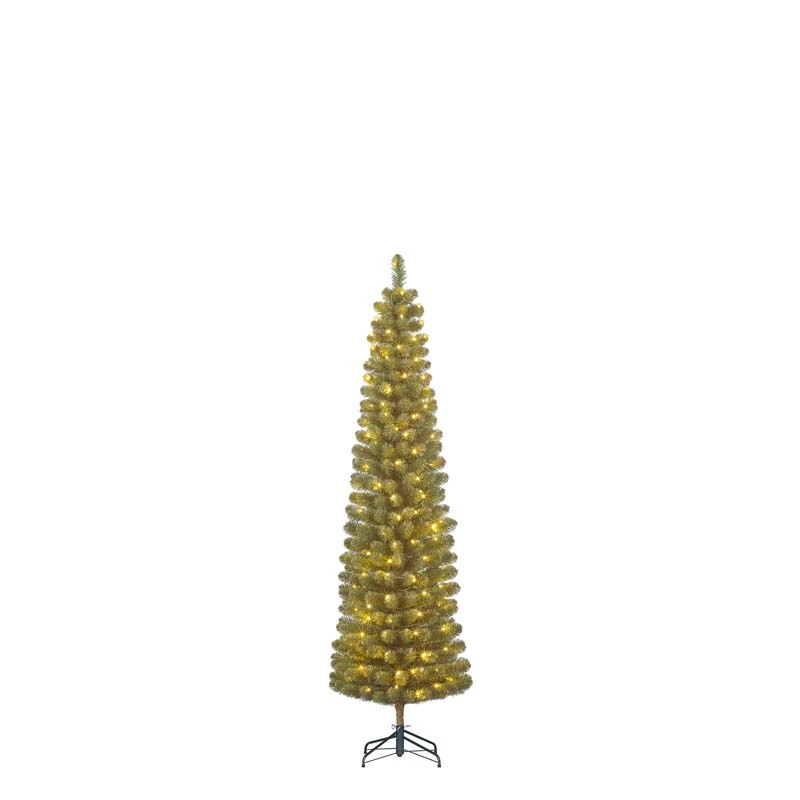 Kunstkerstboom Smal Charlton Pilar LED Groen - 155 cm