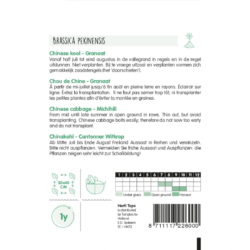 Horti Tops Chinese Kool Granaat, Zelfsluitend - afbeelding 2