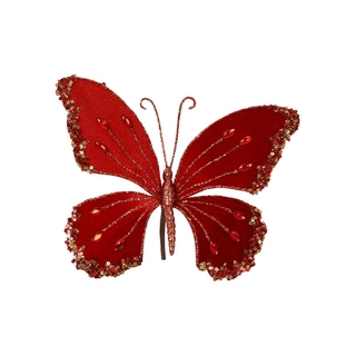 Kerstboomclip Vlinder - Rood