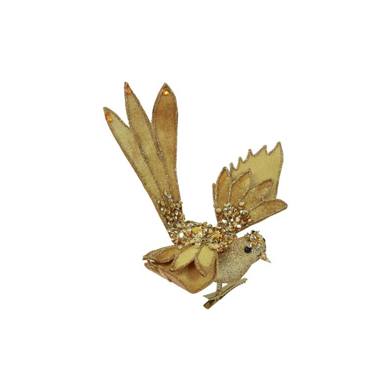 Kerstboomclip Vogel - Goud