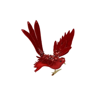 Kerstboomclip Vogel - Rood