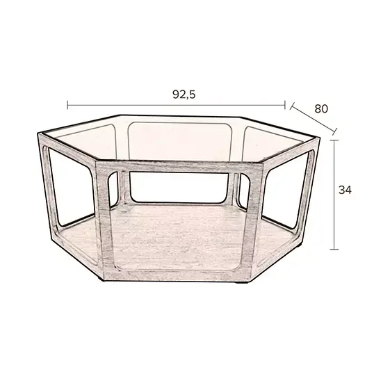 Dutchbone Salontafel Sita - 80x93x34 cm - afbeelding 6