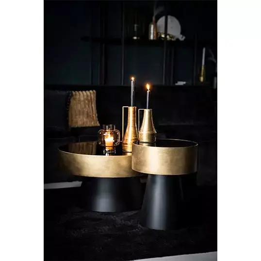 By-Boo Salontafel Bunga Zwart/Goud - Small - afbeelding 4