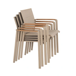 4 Seasons Outdoor Cortina Dining Tuinstoel - Latte - afbeelding 5