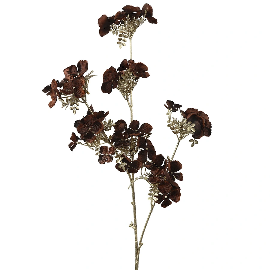 Countryfield Kunstbloem Hydrangea Donkerbruin - 84 cm