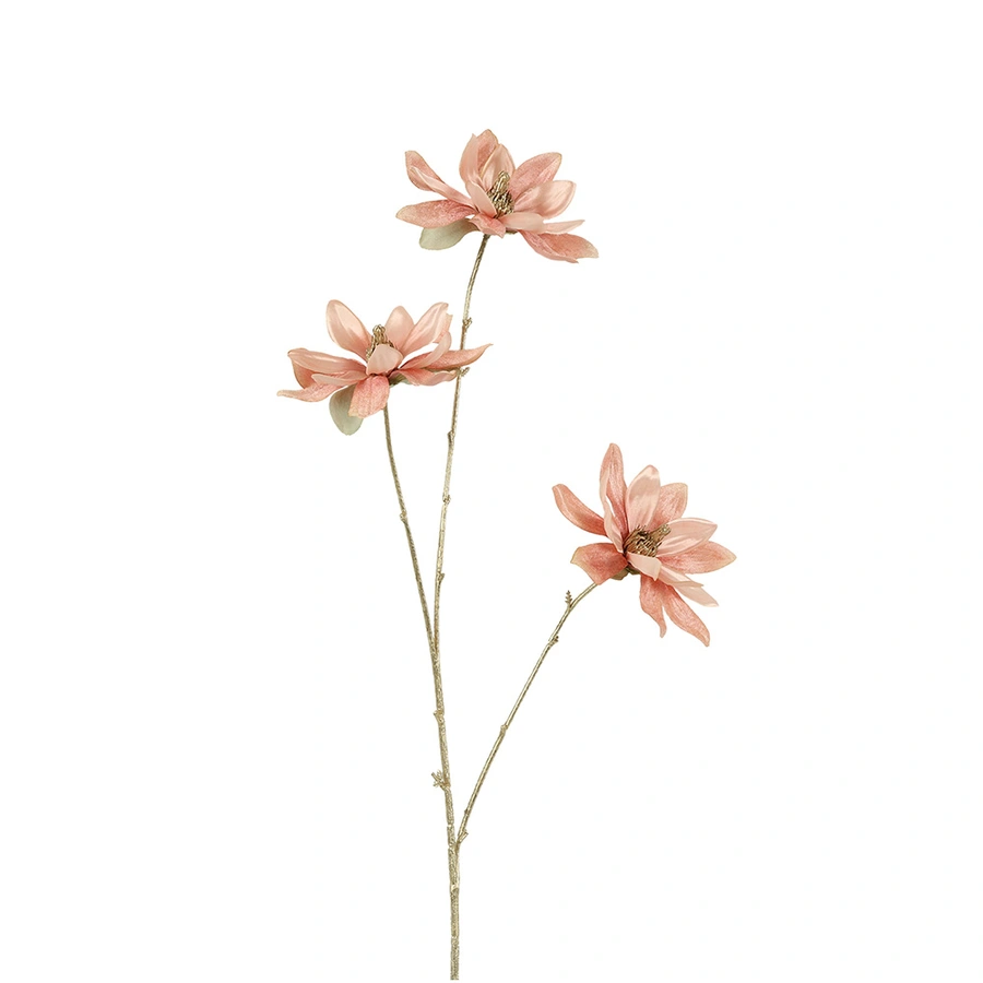 Countryfield Kunstbloem Magnolia S - Roze/Goud