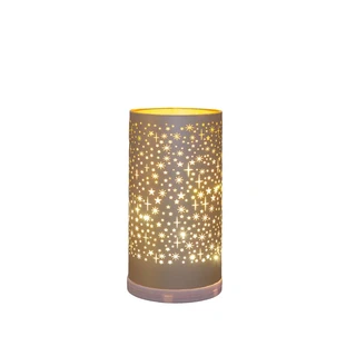 Cilinder Glas Draaiend LED 9x17 cm - Champagne