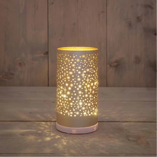 Cilinder Glas Draaiend LED 9x17 cm - Champagne - afbeelding 2